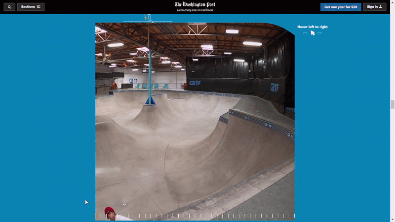 Visualización de fotogramas de un truco de skateboarding (frontside invert)