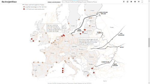 Mapa de tuberías de gas, gasoductos y terminales de gas natural licuado