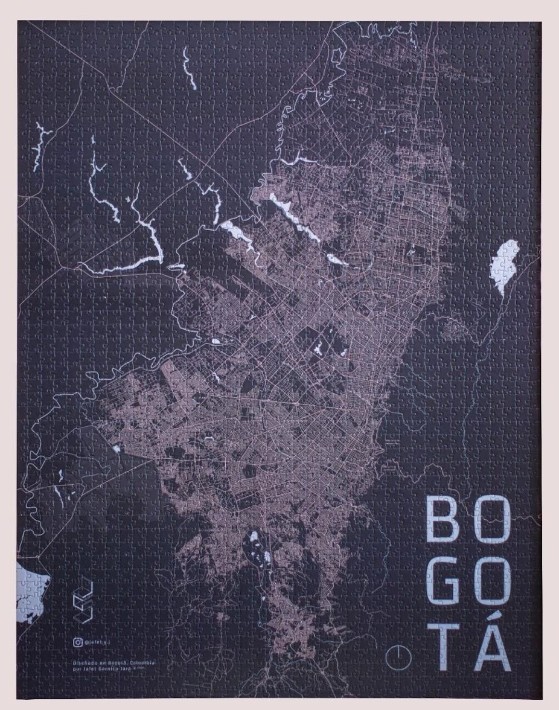 Puzzle with a map of Bogotá